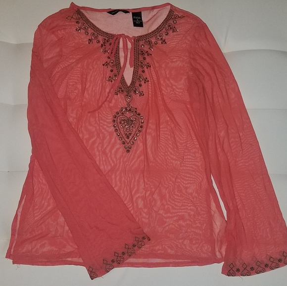 NY&Co Beautiful Beaded Sheer Tunic - Small - Picture 5 of 11